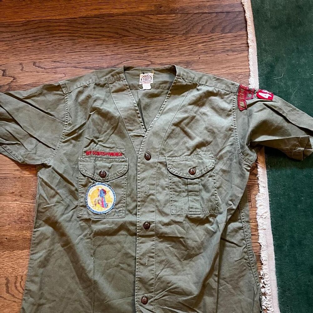 Boy-scouts-of-america Men's Khaki and Green Shirt